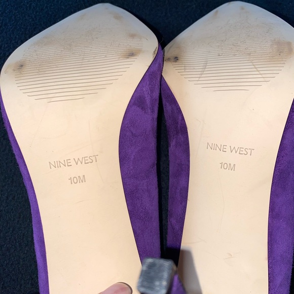 ☂️ Nine West Violet Suede Pointed Toe Heels Size 10 - Picture 7 of 11